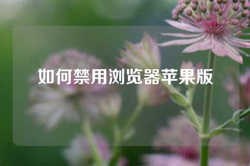 如何禁用浏览器苹果版